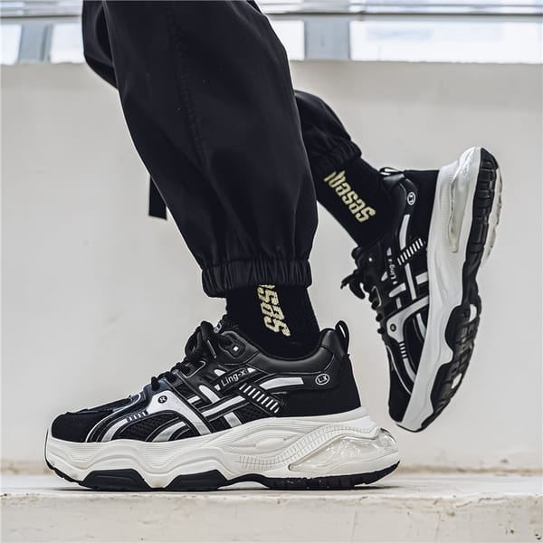 2024Men's Fashionable Trendy New Old Dad Shoes Casual Sports Running Shoes Mesh Breathable Sneakers Comfortable Lace-up Sneakers