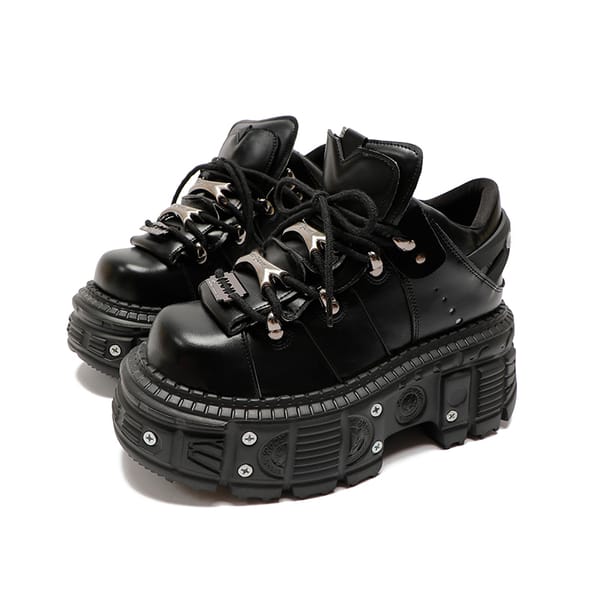 Man And Women Platform Shoes Rock Punk Style Metal Decoration Lace-Up Sneakers Gothic Unisex Thick Bottom Woman's Ankle Boots