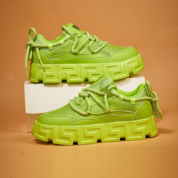 Trendy Height-increasing Platform Shoes Men Breathable Flat Sneakers Casual Men Lace-up Hip-hop Sneakers Men Zapatillas Hombre