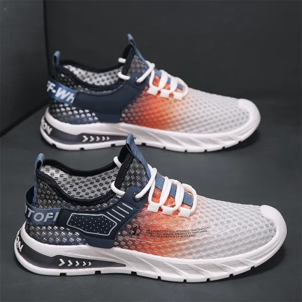 Injection molding summer new breathable mesh surface flying woven shoes sneakers for men -702