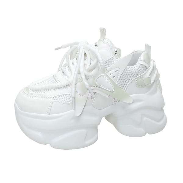 Women High Platform non-slip Sneakers Spring vulcanized Shoes 6.5CM Thick Sole Leather Casual Shoes Chunky Dad Sport Sneakers