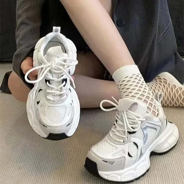 High Quality Shoes for Women Lace Up Women's Vulcanize Shoes Summer New Breathable Casual Sneakers Women Grid Shoes Ladies