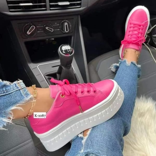 Sneakers for Women's 2022 New Fall Outdoor Fashion Tennis Lace Up Canvas Casual Walking Breathable Vulcanized Shoes Plus Size 43