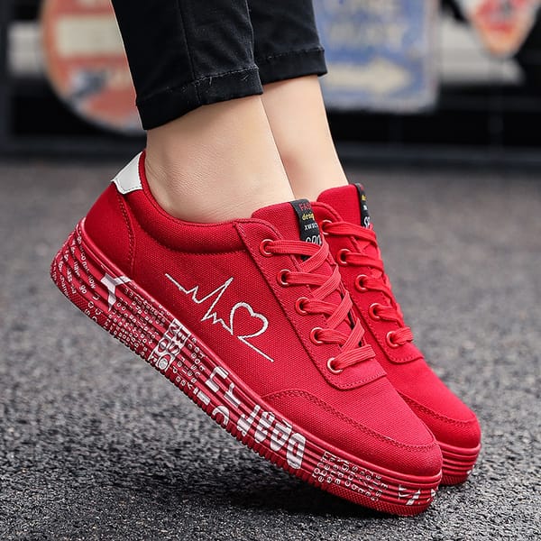 Comemore Tennis 2023 Spring Fashion Red Women Sneakers Men Vulcanized Shoe Flat Plus Size 44 Ladies Canvas Women's Running Shoes