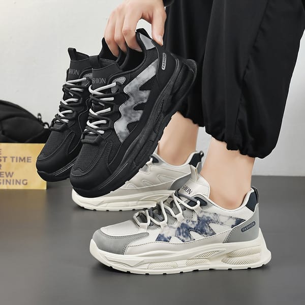 Men's shoes 2024 new summer youth mesh breathable sports shoes leisure running Joker increased daddy tide shoes.