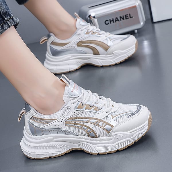 2023 New Design White Chunky Shoes for Women Running Shoes Lightweight Girls Sports Shoes Breathable  Sneakers Womens Shoes