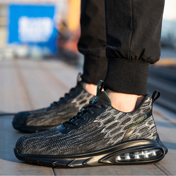 Men Construction Work Shoes Boots Anti-smashing Air Cushion Safety Shoes Men Work Sneakers Breathable Steel Toe Safety Boots