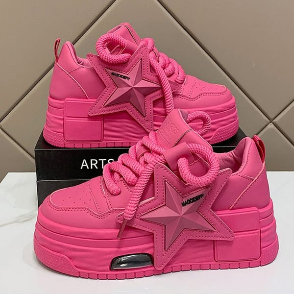 Women Sneakers Platform Casual Sports Shoes Personalized Star Design Vulcanized Shoes Outdoor Running Walking Shoe Female 35-40