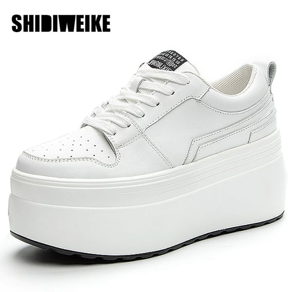 Women Skateboard Shoes White Sneakers Platform Sneakers Women Genuine Leather Women Chunky Shoes Spring Trainers Tenis Femme