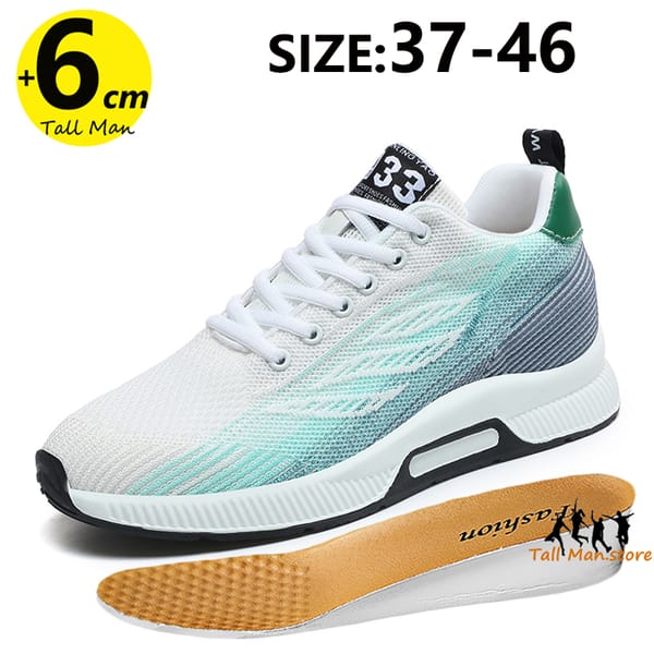 Men Chunky Sneakers Booster Shoes Elevator Man Lift  Sports Height Increase Insole 6cm  Plus Size 37-46 Leisure Fashion