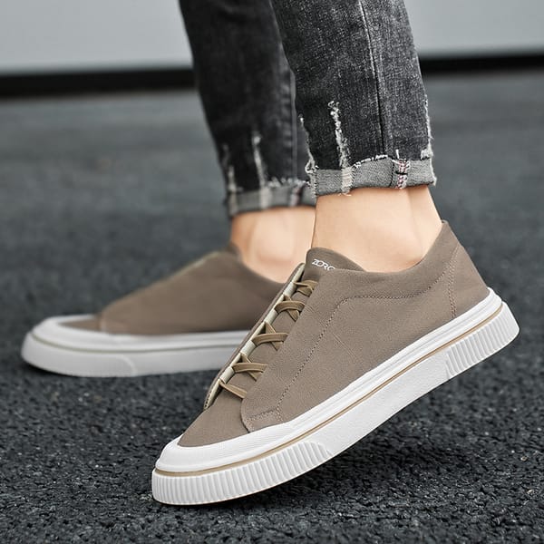 Men's Canvas Shoes 2024 Autumn New Thick-soled Non-slip Jogging Shoes for Men Sneakers Trendy Comfortable Breathable Men's Shoes