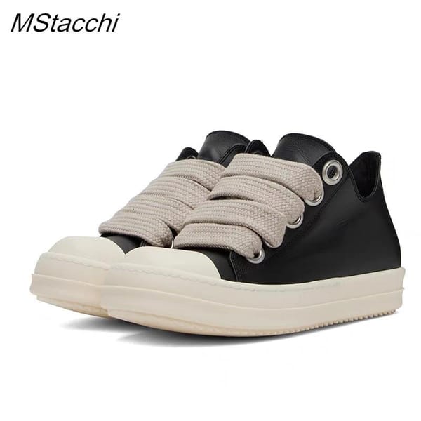 Men's Women Platform Sneakers Black Leather Zipper Lace Up Casual Shoes Thick Bottom Sneakers Large Size Chaussure Femme 2024