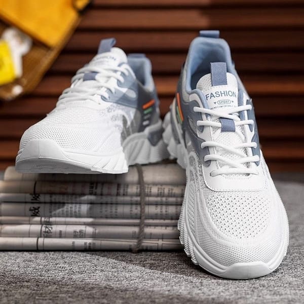 Trendy Summer Men Sneakers 2024 New Breathable Elasticity Air-cushion Running Sports Shoes Tennis Shoe Non Slip Basketball Shoes