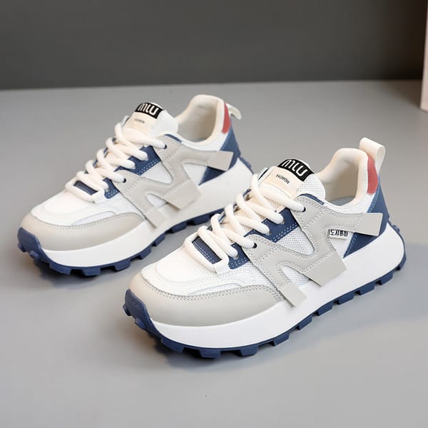 Women Luxury Sports Shoes Spring Autumn New Mesh Color Block Popular Trendy Soft Sole Casual Platform Sneakers Zapatos De Mujer