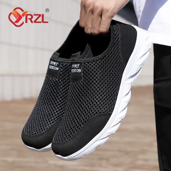 YRZL Men's Sneakers Breathable Men Casual Shoes Outdoor Non-Slip Male Loafers Walking Lightweight Fashion Male Tennis Shoes