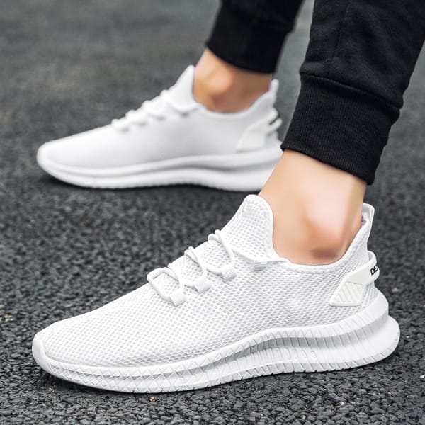 2024 BKQU Men White Shoes Tennis Unisex Casual Lace-up Super Light Couple Footwear Fashion Size 48 Women Sneaker