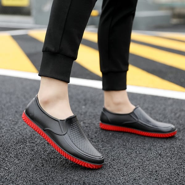 Rain Shoes Men's Low-top Summer Waterproof Shoes Rain Boots Short Barrel Anti-slip Kitchen Rubber Shoes Car Wash Water Shoes