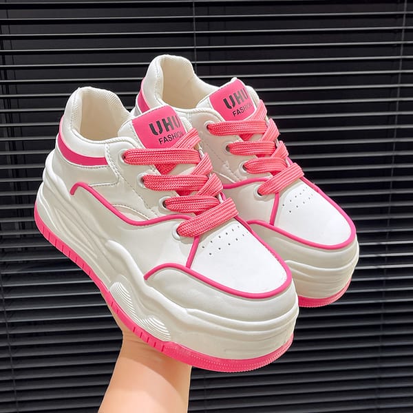 High Appearance Level Thick Sole High Top Color Matching Comfortable Non-slip Breathable Sports Wear-resistant Women's Shoes