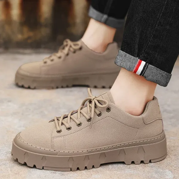 Men's Lace-up Sports Casual Shoes Spring and Autumn Round Toe Solid Color Sneakers for Men Tenis Masculino Zapatillas Mujer