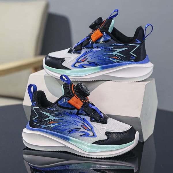 Children's Sports Shoes 2024 Autumn New Breathable Mesh Comfort Non Slip Lace Up Running Boy's Shoes Elementary School Students