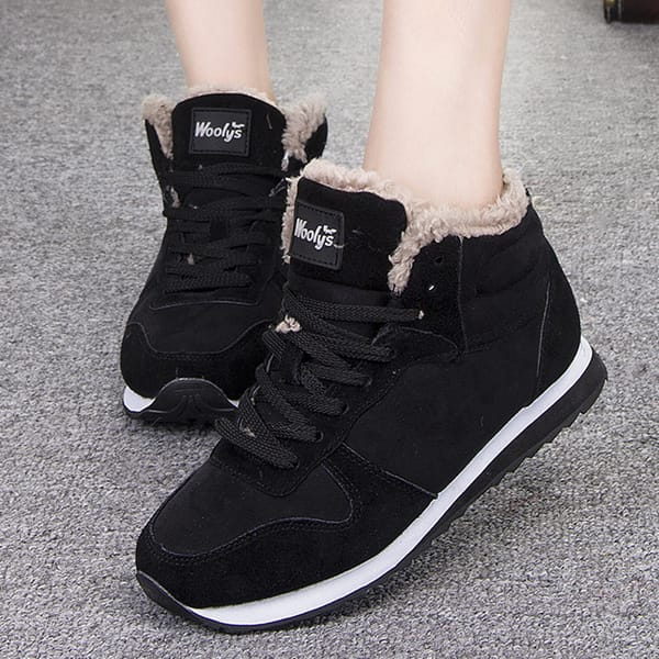 Women Sneakers 2022 Keep Warm Winter Sneakers With Fur Winter Shoes For Women Black Sports Chaussure Femme Couple Tennis female