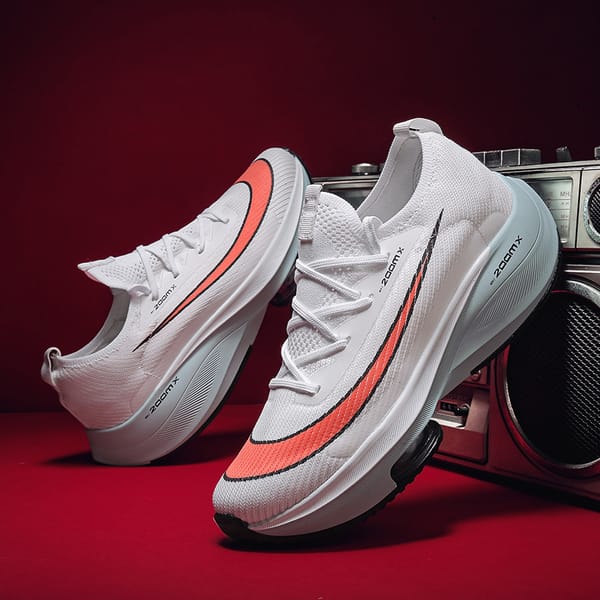 Men's Elevated Breathable Running Shoes Soft Elastic Air Cushion Walking Neutral Sports Shoes Outdoor Marathon Couple Sports