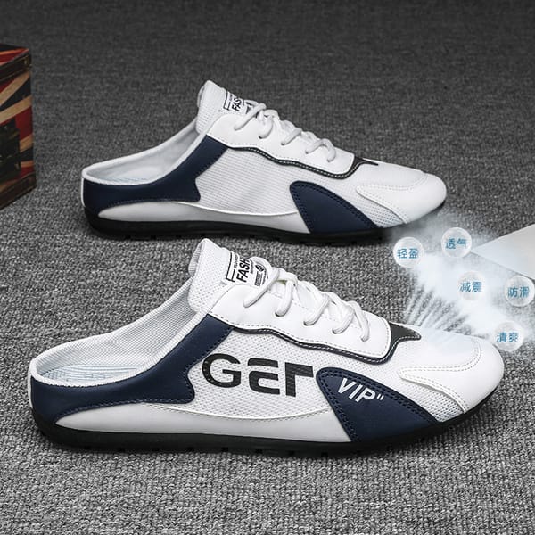 2024 Male Sneakers Half Slip-on Shoes Comfortable Flat Shoes Baotou Shoes for Men Mesh Half SlippersCasual Zapatos Para Hombres