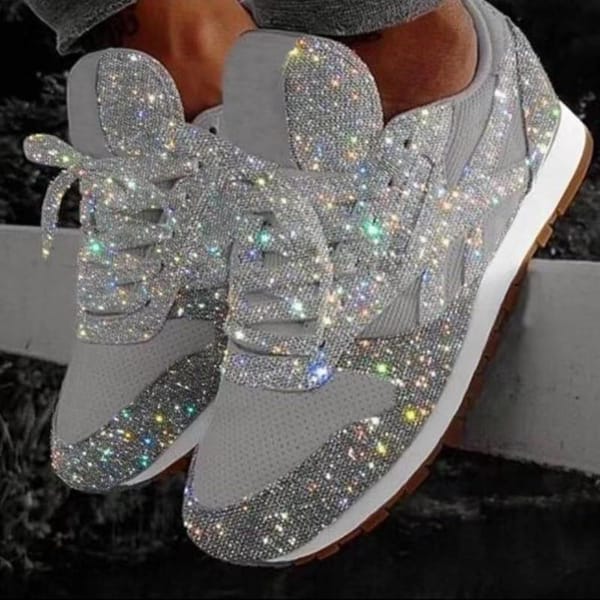 Woman Sneakers Shining Glitter Autumn Shoes Woman Platform Trainers Ladies Silver Shoes Tenis Feminino Red Blue Platform Shoes