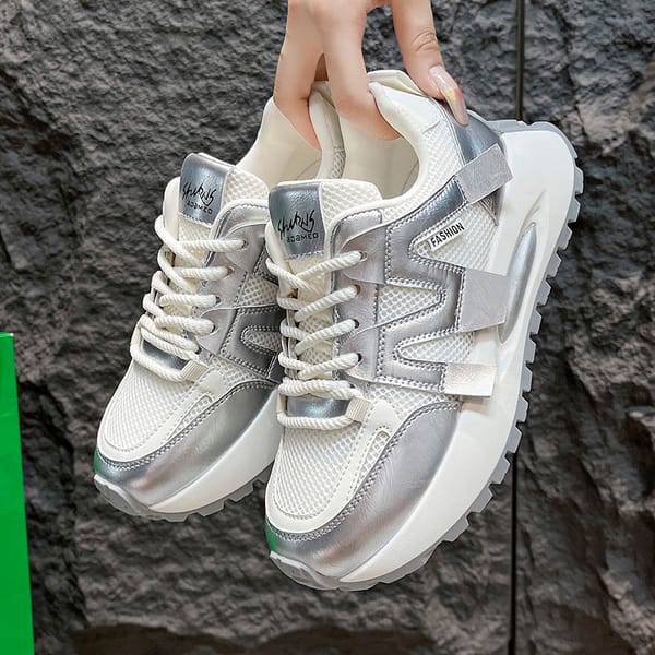 New Shoes Women 2024 Spring Students Sneakers Women Sports Running Shoes Casual Thick Bottom Increase Designer Zapatos De Mujer