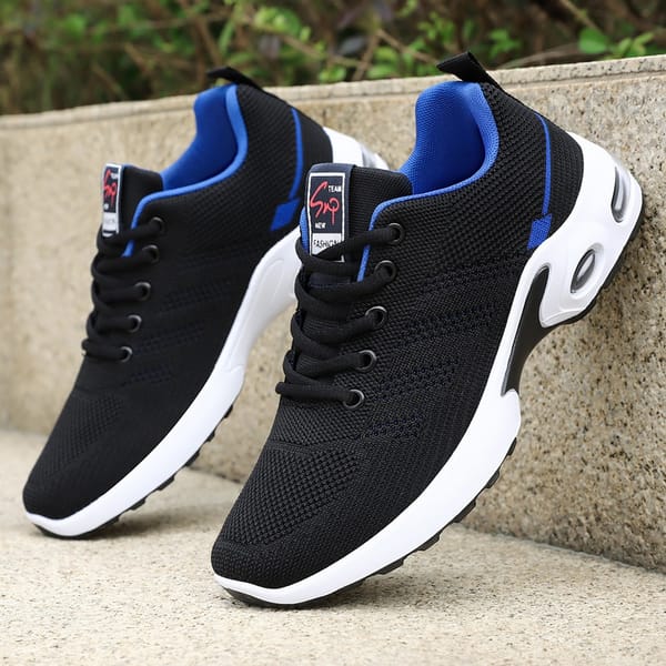 2024 Men's Shoes Spring fashion 2024 lace-up Soft sole sports single shoes flying woven Casual style men's Running shoes sneaker