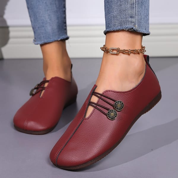 Women Shoes  Brand Designer Shoes Woman Square Toe Japanned Leather Flats Vintage Narrow Band Loafers  Luxury Shoes for Women