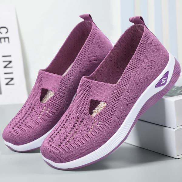 Skate Shoes Women's New Summer Mesh Breathable Sneakers Light Slip Flat Platform Casual Ladies Anti-slip Walking Woven Round Toe