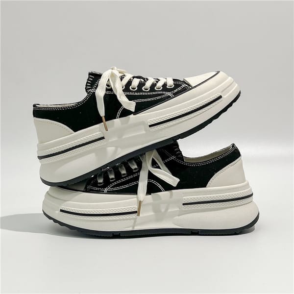 Shoes for Women Fashion Solid Color Women's Sneakers Shoes Outdoor Sport Shoes Ladies Lace Up Casual Platform Sneakers