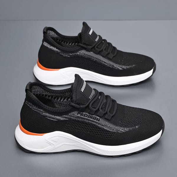 Men's New Soft-soled Sports and Casual Shoes Men's Hollow Breathable Mesh Height-Increasing Shoes Outdoor Travel Trendy Shoes