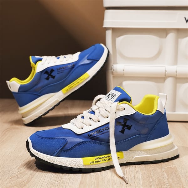 Fashion Blue Men's Sneakers New 2024 Summer Autumn Platform Designer Shoes for Men Breathable Casual Sneakers Male basket homme