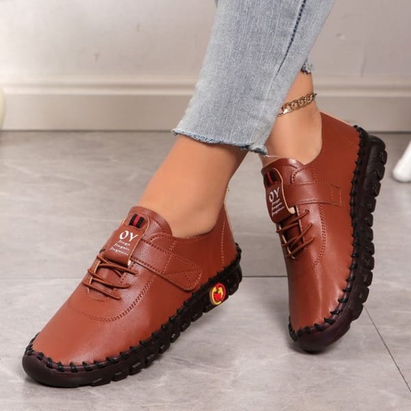 Women Sneakers Lace Up Leather Flat New Spring 2024 Casual Comfortable Shallow Shoes for Women Mujer Zapatos Chaussure Femme