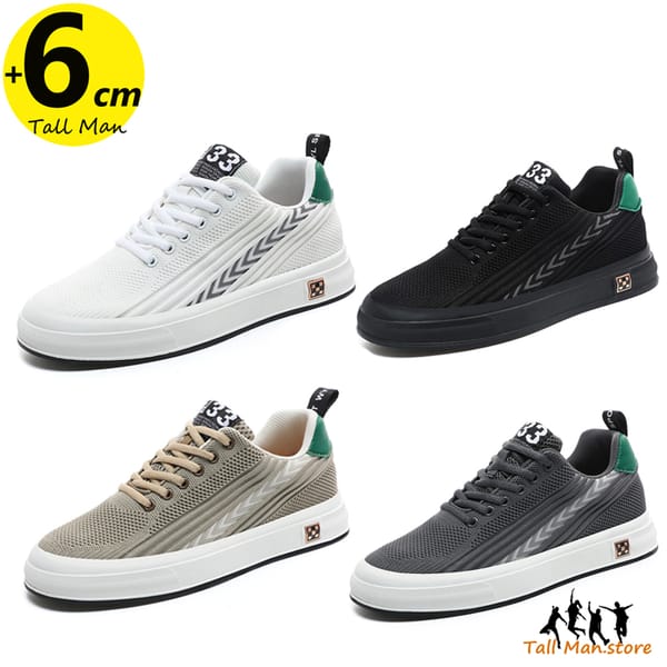 Sneakers Men Booster Shoes Elevator Man Lift  Height Increase Insole 6cm Leisure Fashion Sports  Plus Size 37-44