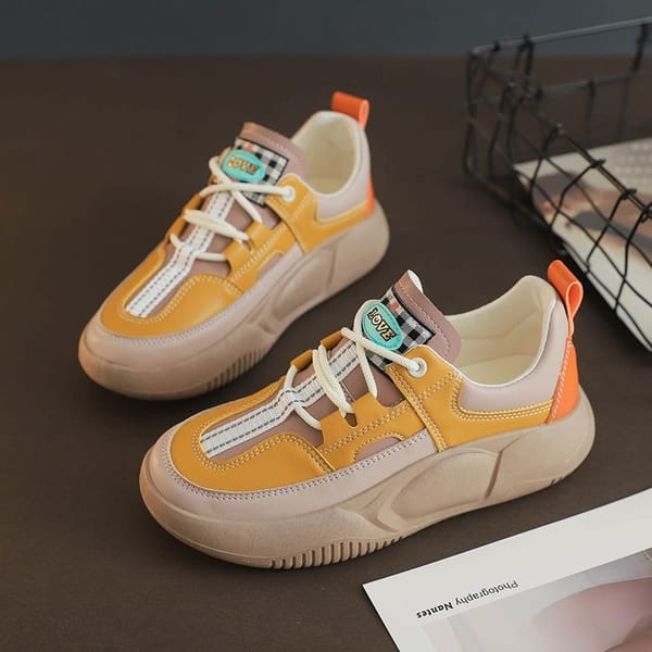 Thick Sole Women Vulcanize Shoes Casual Walking Platform Sneakers Fashion Mixed Colors Shoe Comfortable Sports Running Shoes New