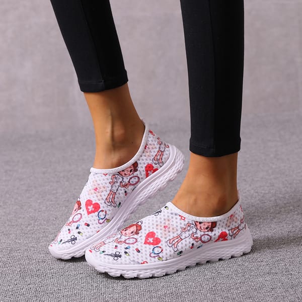 Mesh Women Vulcanized Shoes Elastic Woman Casual Slip on Flat Shoes Soft Comfort Breathable Women's Footwear for Ladies Sneaker