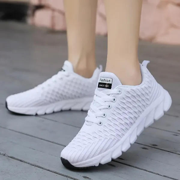 2022 Mesh Women Sneakers Breathable Women Flat Shoes Lightweight Casual Shoes Ladies Lace-up Deportivas Mujer Chaussures Femme