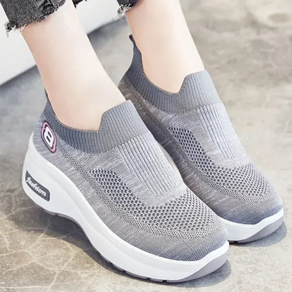 Sneakers for Women  New Spring Mesh Breathable Sport Shoes Fashion Wedge Platform Casual Slip on Ladies Vulcanized Shoes