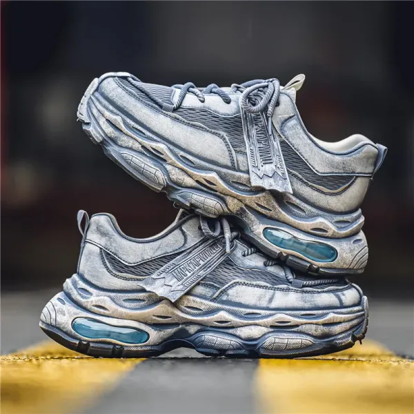 Platform Sneakers Men Breathable Casual Shoes for Men Summer Sport Shoes Retro Street Style Walking Shoes Thick Sole Footwear