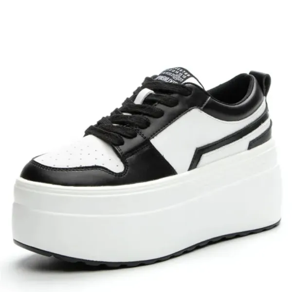 8cm Cow Genuine Leather Autumn Spring Platform Wedge High Fashion Breathable Sneakers Chunky Casual Women Moccasins Shoes