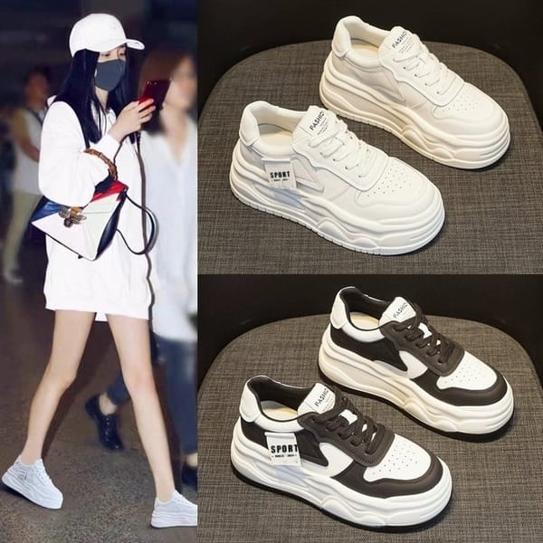 Vulcanized Shoes for Women New 2024 Casual platform Sneakers Fashion Flat Lace Up Outdoor jogging shoes Zapatillas Mujer