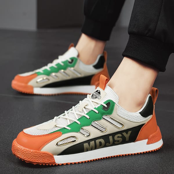 Men's Shoes New Trendy Casual Anti Slip Running and Sports Shoes Soft Sole Shock Absorbing Mesh Breathable and Trendy Shoes