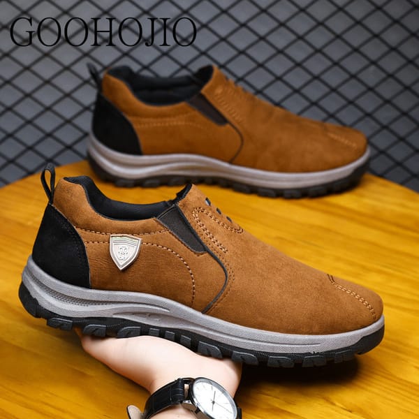 Spring Autumn Man Casual  Shoes Mesh Slip-On Non-slip Hard-Wearing Outdoor Work Simple All-match Fashion Hiking Shoes Light