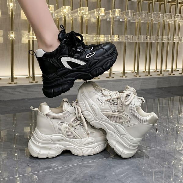 Spring 7cm Chunky Sneakers Platform Shoes Wedge for Women Casual Shoes Breathable Summer Shoes Women Fashion Sneakers Spring