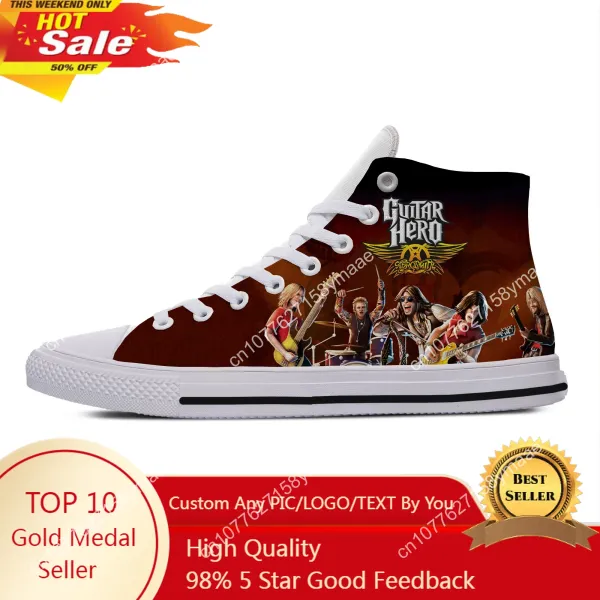 Hot Summer Fashion Woman Man Sneakers Casual Board Shoes High Quality High Help Canvas Shoes Aerosmith Rock Band Board Shoes
