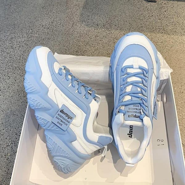 Women's Sports Shoes Thick Bottom Elevated Increase Fashion Simple All-match Color Matching Casual Shoes Women Shoes Autumntime