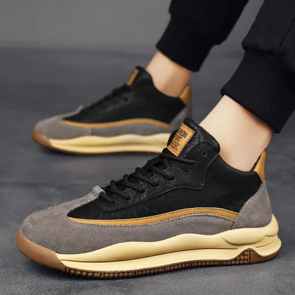 Sneakers Men's Shoes 2024 Spring Simple Color Matching Fashion Casual Sports Shoes for Mens Platform Breathable Lace-up Shoes